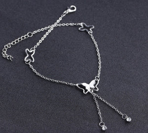 Silver & Gold Butterfly Anklet Foot Chain