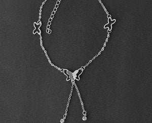 Silver & Gold Butterfly Anklet Foot Chain