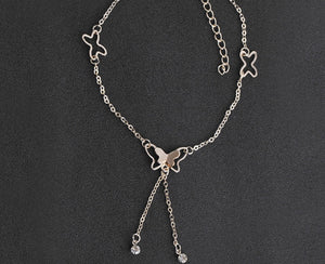 Silver & Gold Butterfly Anklet Foot Chain