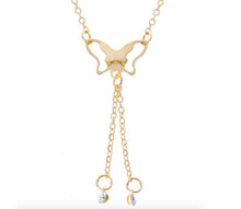 Load image into Gallery viewer, Silver &amp; Gold Butterfly Anklet Foot Chain