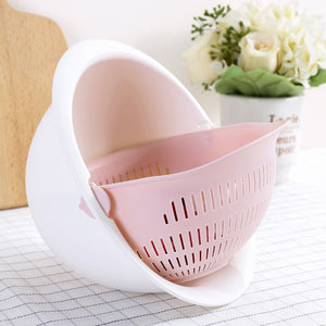 Double Drain Basket with Bowl Washing for Kitchen