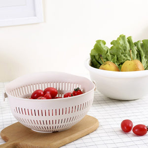 Double Drain Basket with Bowl Washing for Kitchen