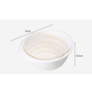 Double Drain Basket with Bowl Washing for Kitchen