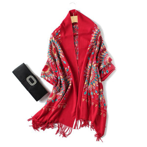 Fashioned cashmere scarf and shawl for women with a beautiful design