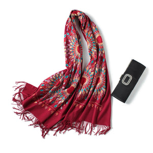 Fashioned cashmere scarf and shawl for women with a beautiful design