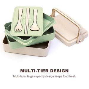 Lunch Box with 3 layers and Tableware