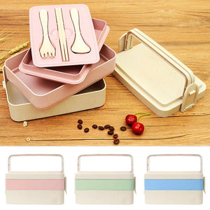 Lunch Box with 3 layers and Tableware